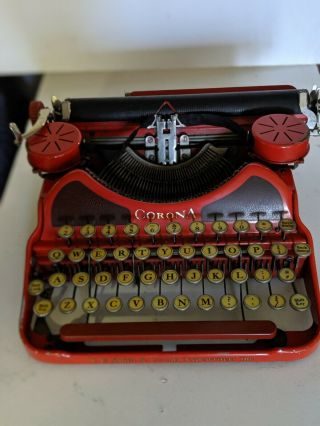 Antique Corona Special In Red Typewriter 1920s