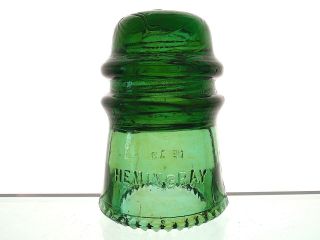 Killer Amber Swirled Emerald Green Hemingray No 16 Glass Toll Insulator