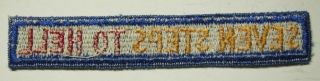 WW2 7th Army Patch Tab - Seven Steps To Hell - Heavy Snowy Reverse 2
