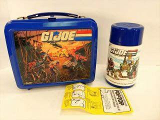 Vintage 1986 Gi Joe Plastic Lunch Box With Thermos
