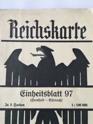 Pre WW2 Prussia pocket map Reichskarte Reich Adler eagle germany 2