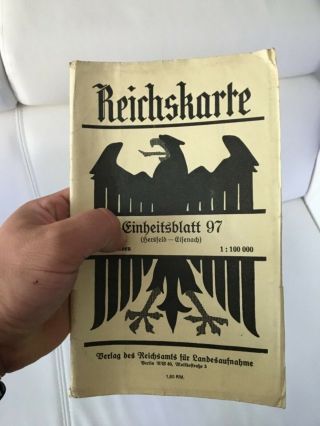 Pre WW2 Prussia pocket map Reichskarte Reich Adler eagle germany 3