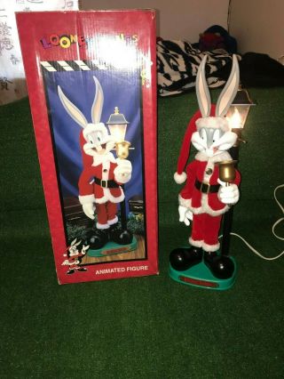 Vintage Warner Bros Looney Tunes Bugs Bunny Animated Christmas Figure Decoration