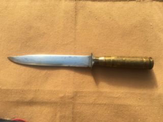 Ww2 Trench Art Dagger Fighting Knife English Coin & 1944 Dated Casing