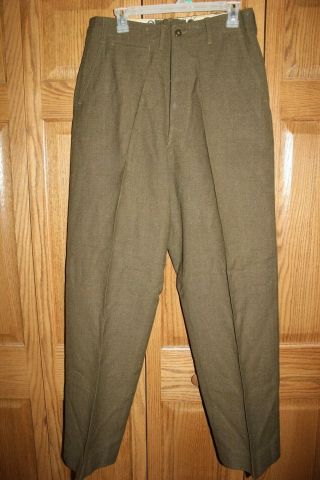 Ww2 Us Military Issue 100 Wool Field Dress Trousers Pants 33x35 Tg04