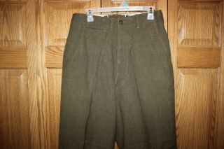 WW2 US Military Issue 100 Wool Field Dress Trousers Pants 33x35 TG04 2