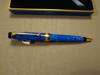 Aurora Optima Auroldide - Blue Ballpoint Pen.  Mare Bleu E Oro.  Number 2776.