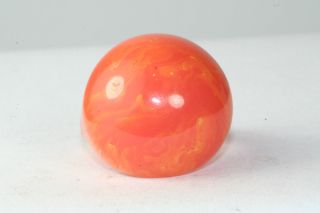 Vintage Peachy Red Yellow Swirl Bakelite Dome Ring Size 6.  5
