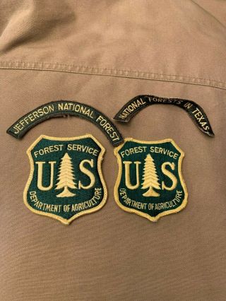 2 Vintage Us Forest Service Patches W/ 2 Different Tabs,  Estate Dept Of Agricult