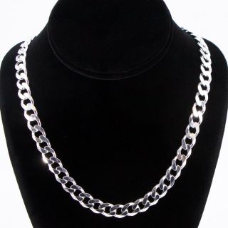 Sterling Silver - Italy 9mm Cuban Link Chain 24 " Necklace - 75.  5g