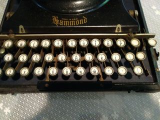 Vintage Hammond Multiplex Typewriter with Case Early 1900s 3