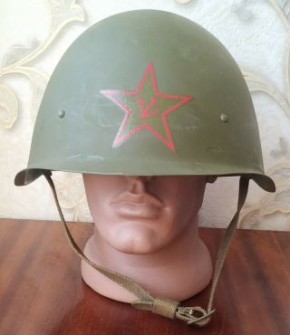 Soviet Steel Helmet Ssh 40 With Star,  Ww2