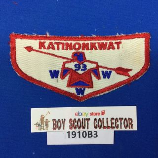 Boy Scout Oa Katinonkwat Lodge 93 F1 Order Of The Arrow Pocket Flap Patch