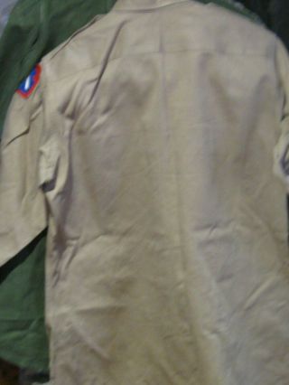 US WWII ARMY 5th Army Khaki LS Enlisted Shirt - 15 X 32,  Cpl 2
