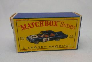 Vintage Matchbox 55 Police Patrol Car Box Only