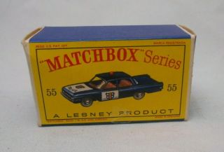 Vintage Matchbox 55 Police Patrol Car Box Only 2