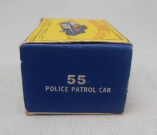 Vintage Matchbox 55 Police Patrol Car Box Only 3