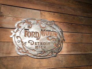 Steel Ford Motor Co Sign Detroit Vintage Truck Gas Pump Model T A Coupe