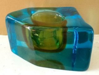 Vintage Mid Century 1950s Modernist Murano Art Glass Sommerso Vase Bowl Ashtray