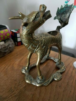 Bronze chinese mythical Qilin censor 18th century Qing dynasty 2