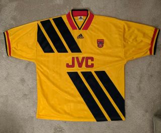 Vintage 93 - 94 Arsenal Away Shirt Adidas Equipment Gunners Shirt Large