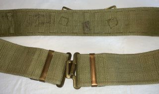 WWII British / Canadian Army Web P37 Pistol Equipment Belt,  Size Large 2
