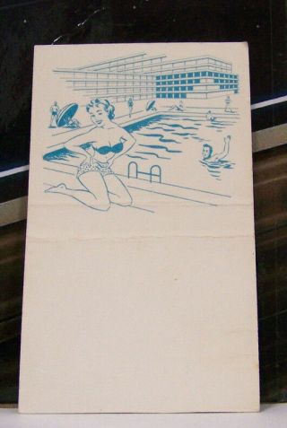 Rare Vintage Matchbook Cover Q1 Chicago Illinois Lake Tower Motel Lovely Female
