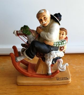 Norman Rockwell Danbury Porcelain Figurine Statue 1980 Gramps At The Reins