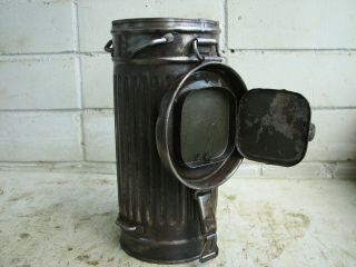 Wwii German Gas Mask Container Box Can.  Marked.  100.  2.