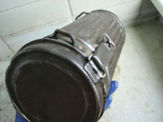 WWII GERMAN GAS MASK CONTAINER BOX CAN.  MARKED.  100.  2. 2