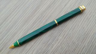 Rare Authentic Cartier Vendome Trinity Green Malachite Lacquer Ballpoint Pen 3