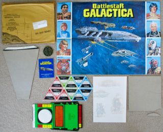 1978 Battlestar Galactica Space Station Kit Complete General Mills Poster