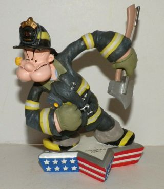 Popeye Salutes Fdny 9/11 Fireman 2002 Figurine 537 Of 3600 Twin Tower Heroes
