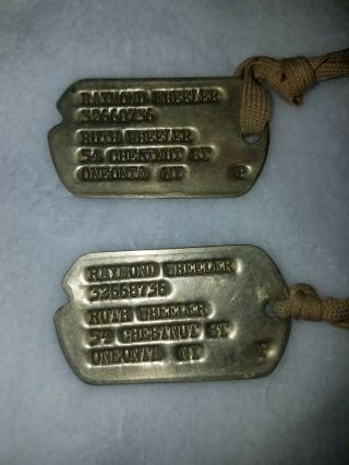 WW2 Military Dog Tags Next - of - Kin Oneonta,  York NY - brass 2