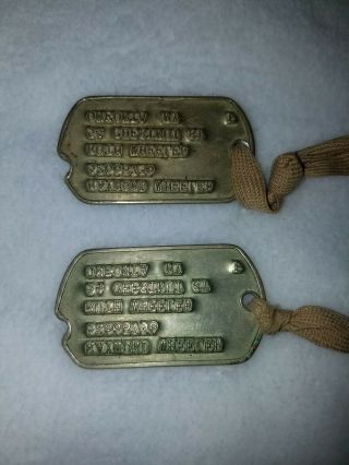 WW2 Military Dog Tags Next - of - Kin Oneonta,  York NY - brass 3