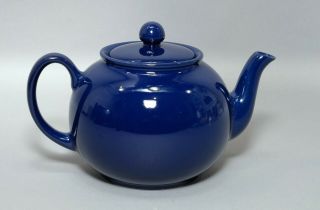 Vintage " Pristine " England Cobalt Blue Ceramic 4 Cup Teapot -
