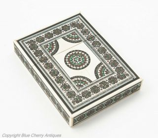 Antique 19th Century Indian Sadeli Ware Micro Mosaic Card Case
