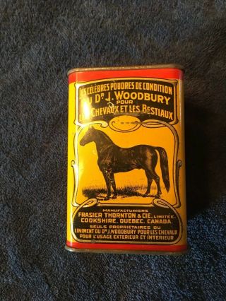Vintage Veterinary Tin - Woodbury’s Powder For Horses And Cattle.
