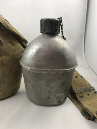 Vintage WWII US Military GP&F.  CO Aluminum Canteen and Insulated Bag 2