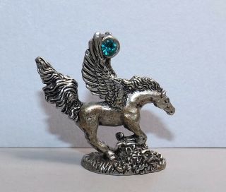 Winged Horse,  Pegasus With 1 Swarovski Crystal,  Made Of Fine Pewter By Cci 4119