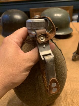 Ww2 German Army Canteen With Wool Cover