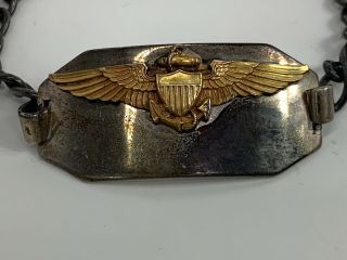 WWII US Navy Pilot Sterling Bracelet 2