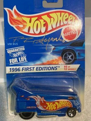Hot Wheels 1996 First Editions Vw Drag Bus Signed