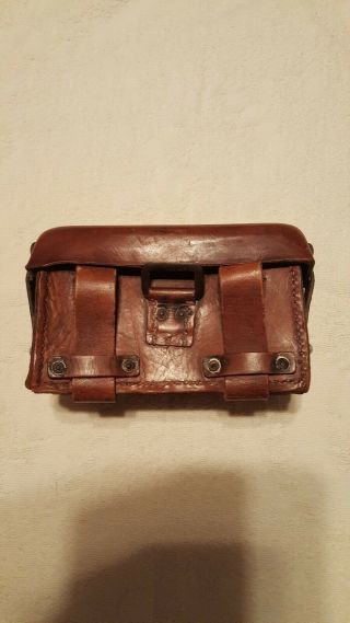German WW2 Leather Medical Pouch Belt Case - Rotes Kreuz,  Wehrmacht 2