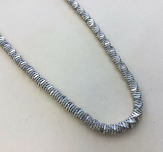Vintage Sterling Silver 925 Chunky Etched Twist Chain Necklace 24 " Rd2