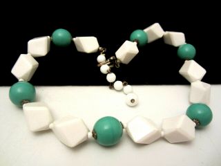 Classic Vintage 16 " X1/2 " Signed Miriam Haskell Lucite Glass Bead Necklace A38