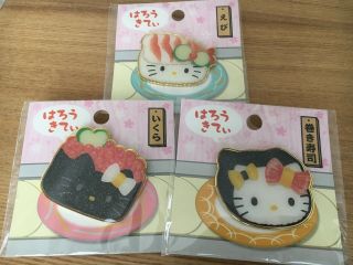 Set Of 3 Hello Kitty Sushi Pins Sanrio Japan