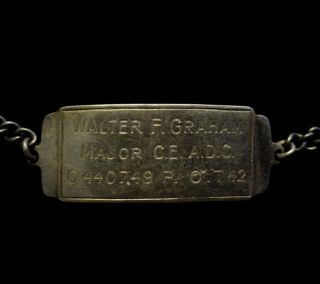 WWII US Army Officer Identification ID Bracelet NAMED – British Made.  925 Silver 2