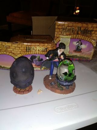 Harry Potter Water Ball Snow Globe Dragon And Trinket Box (broken Hand).  Enesco.