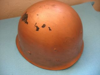 WWII US CAPAC M1 Helmet Liner painted copper? good for restoration. 3